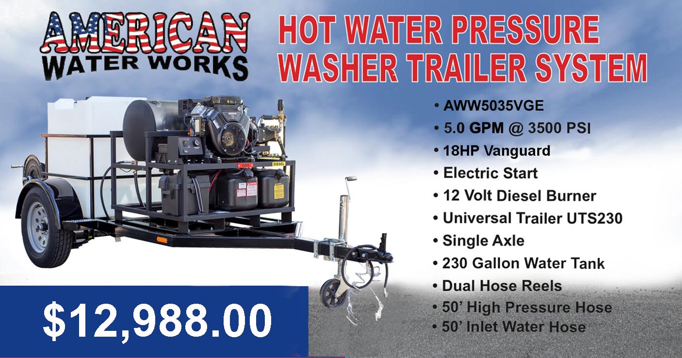 hot water presser wash trailer