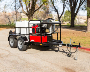 Hot Water Pressure Washer Trailer with 330 Gallon Tank – Tandem Axle, 5 GPM 3500 PSI, 20HP Honda Gas Engine (Commercial)