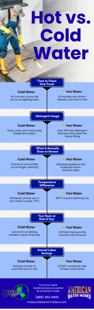 Hot vs Cold Water Pressure Washer The 60 Second Showdown Infographic