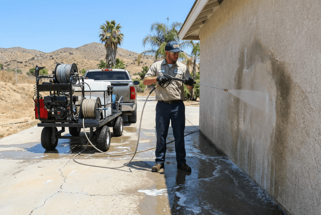 330-Gallon Tank on Tandem Axle Trailer — 25HP Karcher w/ Gas & Diesel Tanks, 3,500 PSI