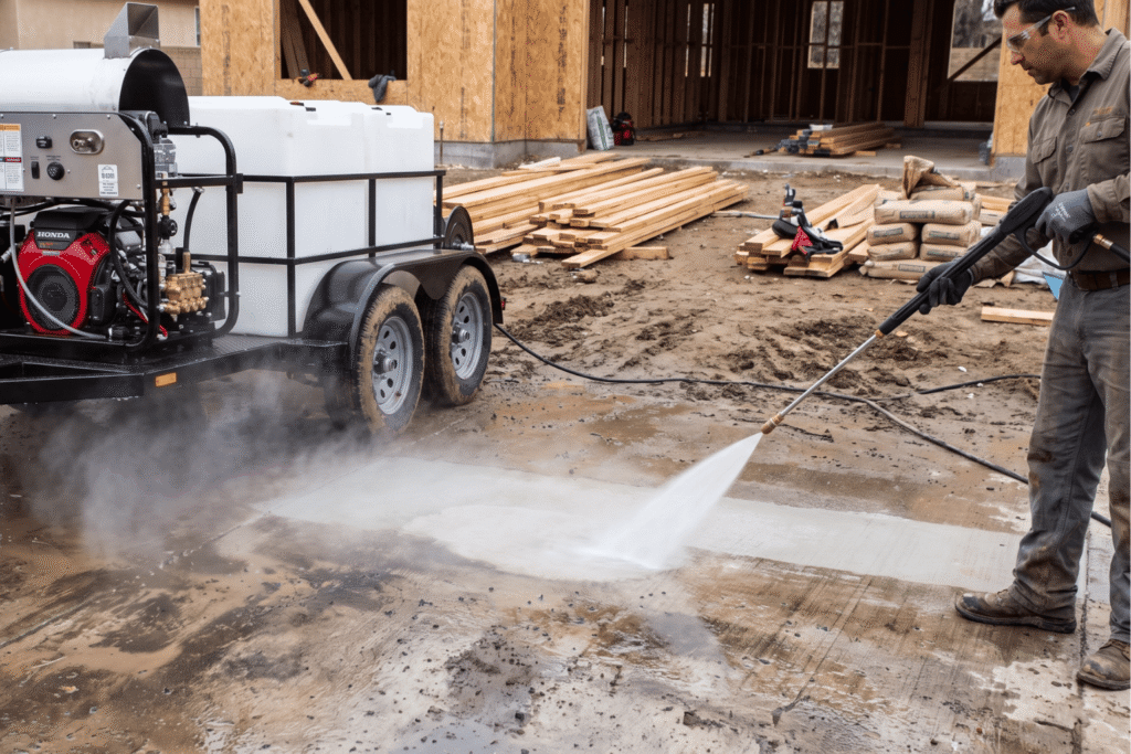 Hot-Water Pressure Washers for Heavy Equipment and Grease